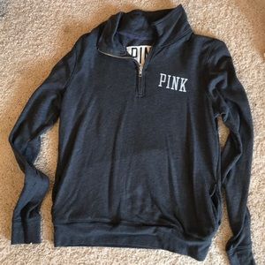Pink half zip pullover